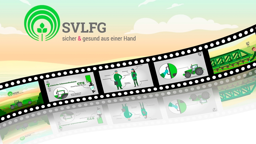 Vergrößerung des Bildes für Eine Filmrolle mit animierten Bildern, oben links das Logo der SVLFG.