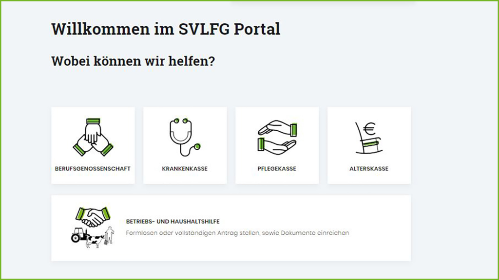 Vergrößerung des Bildes für Startseite des SVLFG Portals.